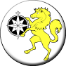 Destrer, Order of the - Blazon: (Fieldless) A compass rose argent sustained by a horse rampant Or