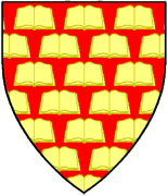 Device: Gules semy of open books Or.