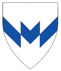 Device: Argent, a chevron fracted inverted azure.