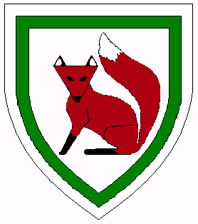Device: Argent, a fox sejant gardant proper and an orle vert
